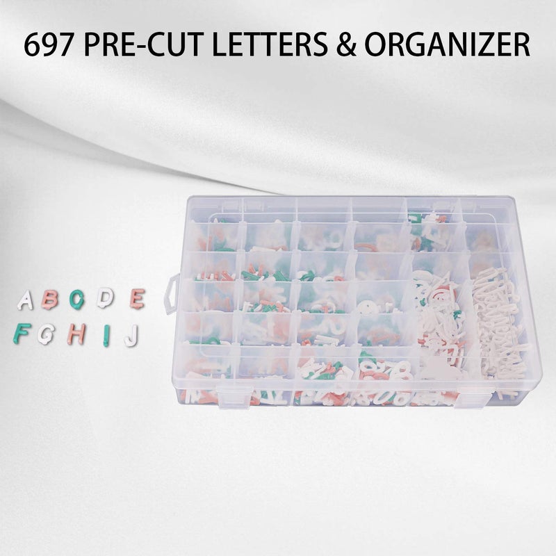 Garsum Letter Board Letters,697 PRE-Cut Characters (3/4 Inch,In 3 Colors) With Sorting Tray - Image 3